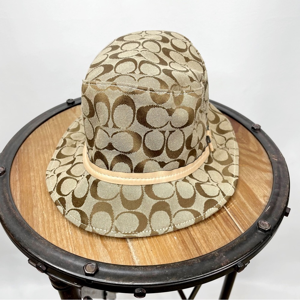 Coach Signature Monogram Bucket Hat Brown Small